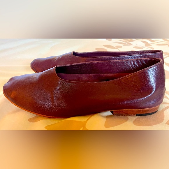 Martiniano Shoes - MARTINIANO burgundy glove shoes / flats, size 37.5 / US size 7